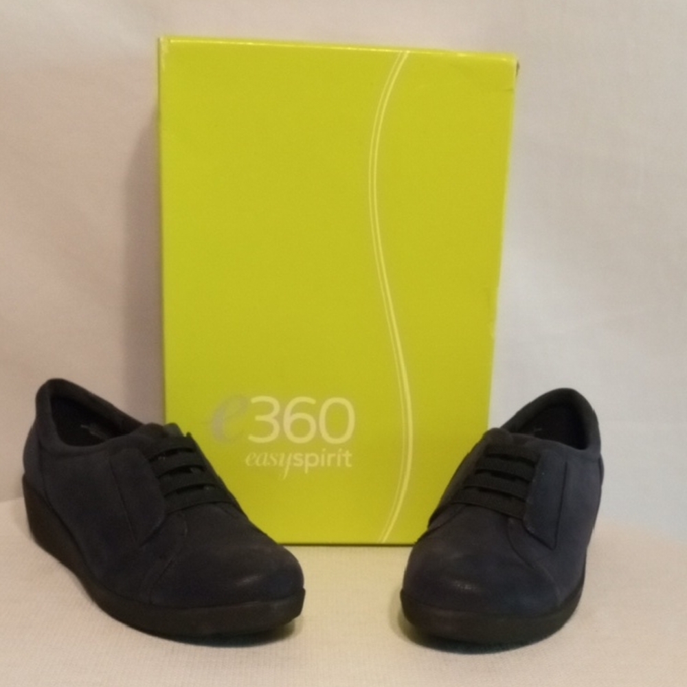 Easy Spirit 360 Kandance Navy Blue Bungee Comfort Sneakers 6M